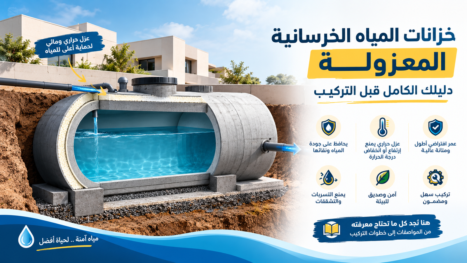 خزانات المياه الخرسانية المعزولة